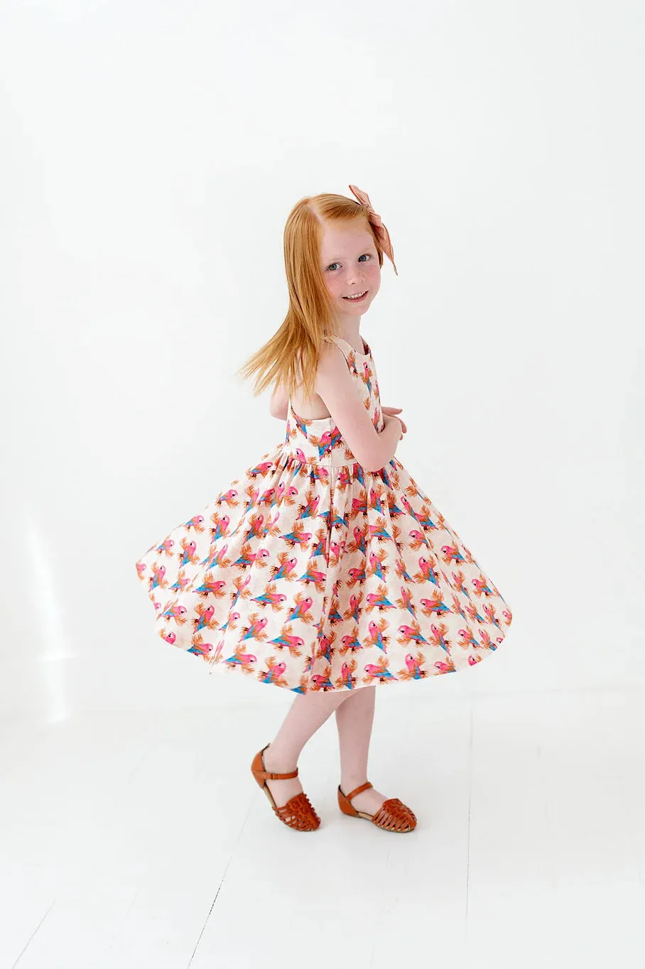 Charlotte Dress in Parrots 